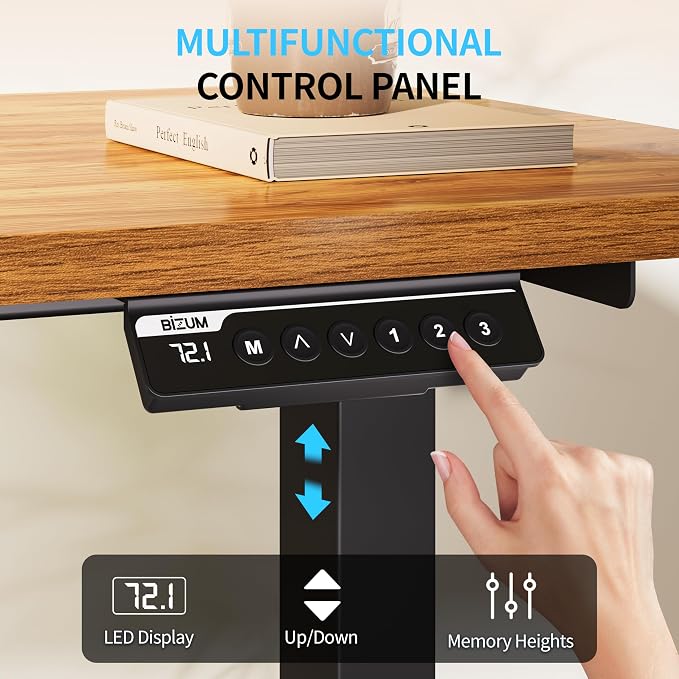 BIZUM Electric Standing Desk, 55x24 inches Height Adjustable Desk, Sit to Stand - Image 7