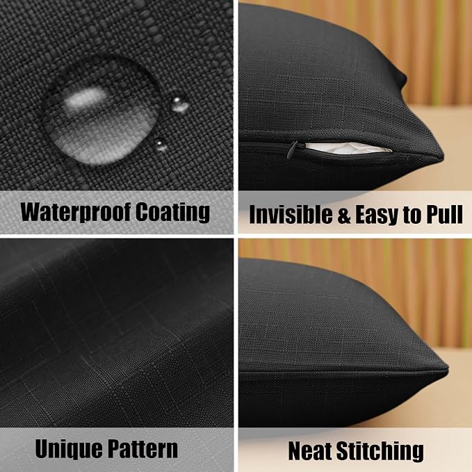 NiNi ALL Pack of 2 Decorative Outdoor Waterproof Pillow Covers Square Garden - Image 3