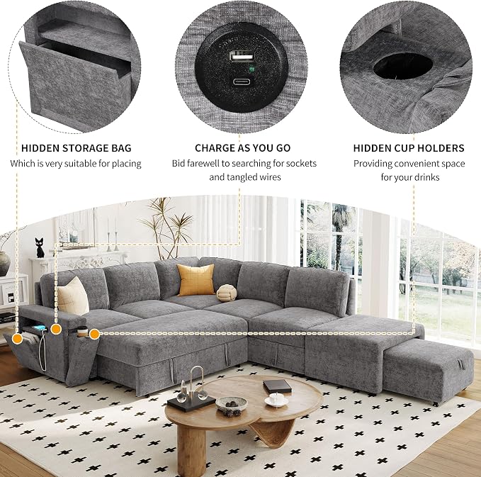 Merax L-Shaped Modular Sofa - Image 5