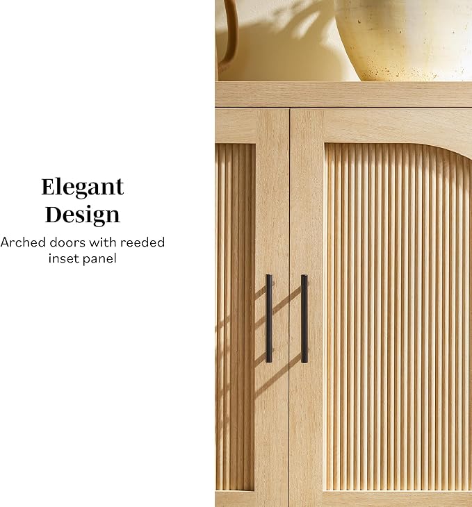 Walker Edison Sasha 4-Door Reeded Sideboard Buffet - Image 4