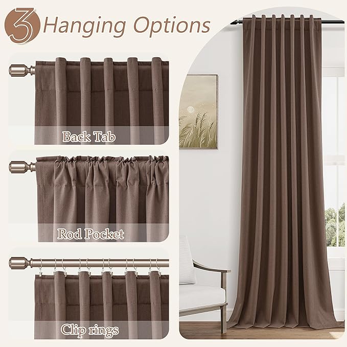 Guken 100% Blackout Curtains 120 Inch Length 2 Panels Set - Image 6