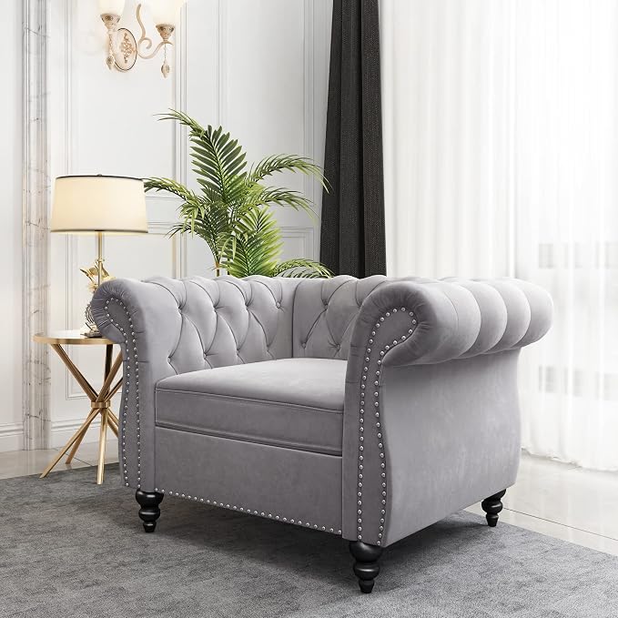 QHITTY 2 Piece Living Room Set, Sectional Chesterfield Sofa Chair Contemporary - Image 8