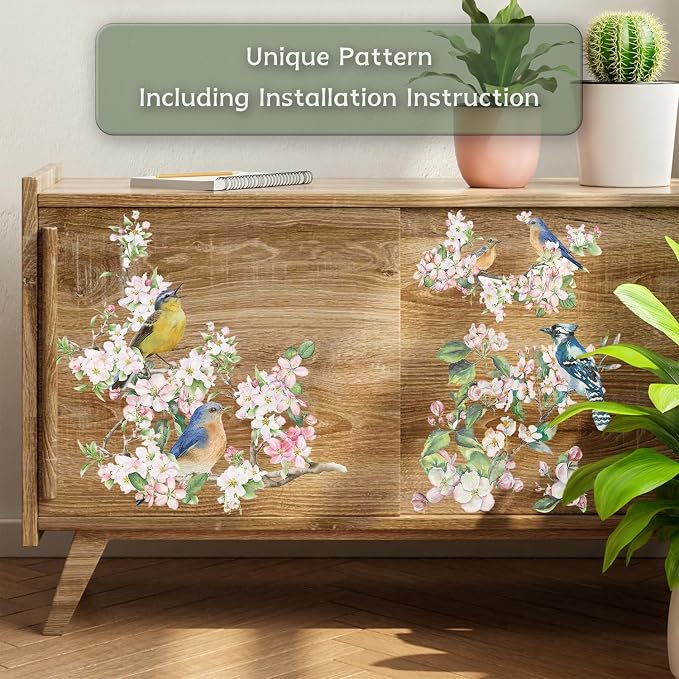 Floral Rub on Transfer for Furniture Vintage Large Flower UV DTF Transfer - Image 2