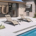 PURPLE LEAF Outdoor Oversized Chaise Lounge Chair Set of 3 Patio Pool Lounger by PURPLELEAF