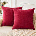 MIULEE Pack of 2 Red Couch Throw Pillow Covers 18x18 Inch Soft Cushion Covers by MIULEE