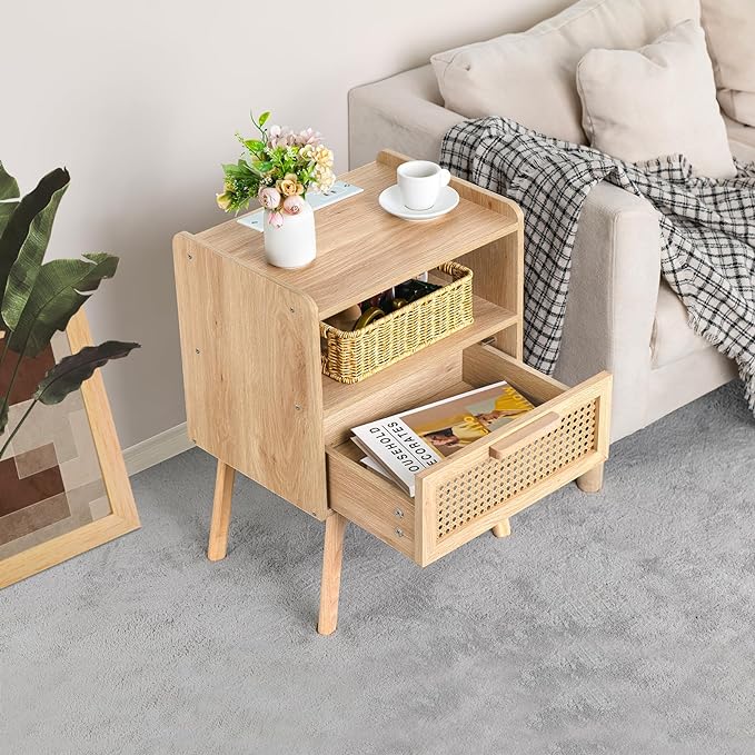 Lerliuo Rattan Nightstands Set of 2 - Image 5