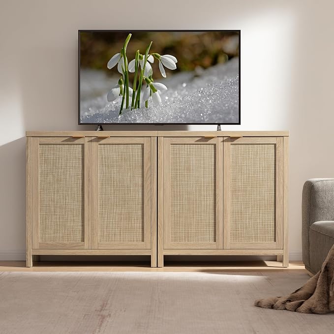 SICOTAS Rattan Cabinet Sideboard Buffet Storage Cabinet - Image 7