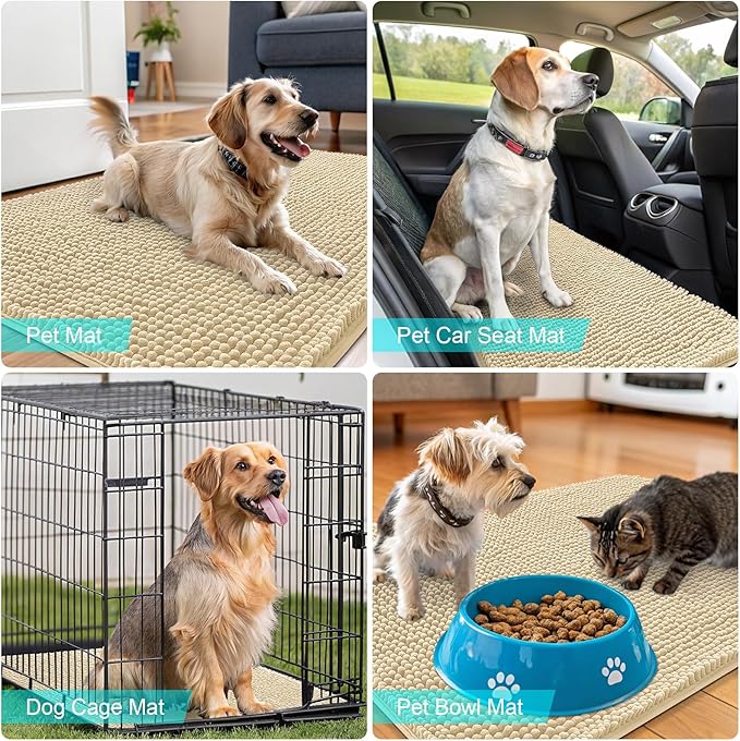 OLANLY Dog Door Mat for Muddy Paws 45x27, Absorbs Moisture and Dirt, Absorbent - Image 7