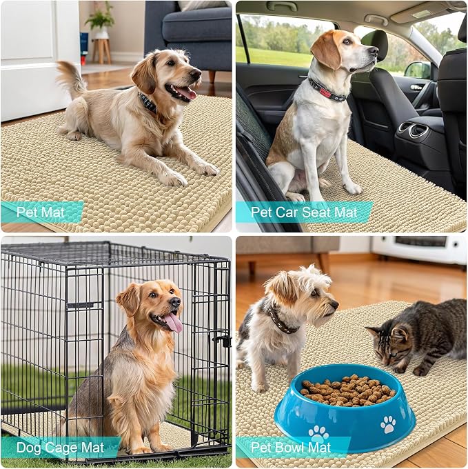 OLANLY Dog Door Mat for Muddy Paws 70x32, Absorbs Moisture and Dirt, Absorbent - Image 7