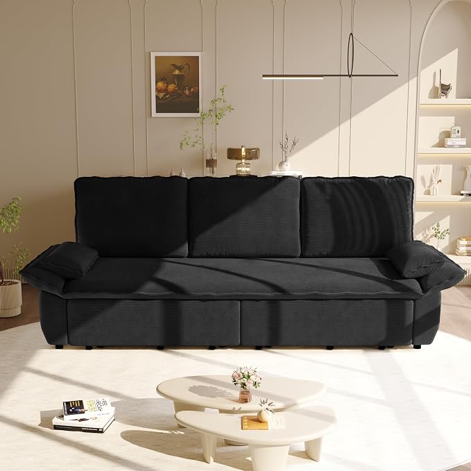 KEIKI 94.5" King Pull-Out Sofa Bed, 3-in-1 Convertible Couch - Image 3