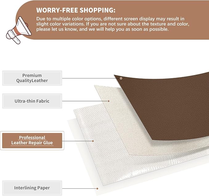 ONine Leather Repair Patch, Self-Adhesive Couch Patch, Car Seats Backpack - Image 2