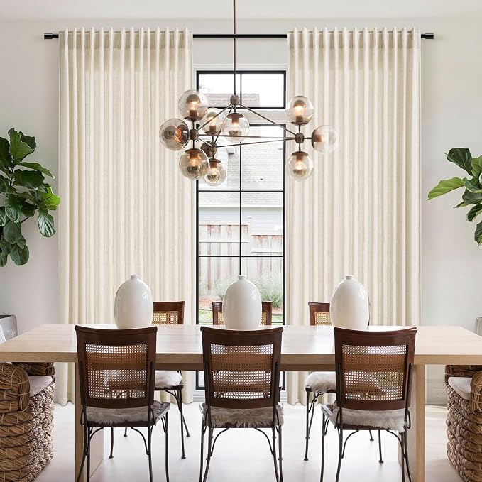 Warm Beige Linen Curtains 90 Inch Long 2 Panels Set - Image 7