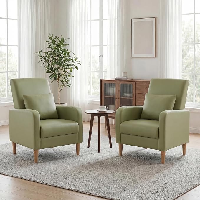 COLAMY Mid-Century Modern Upholstered Accent Chair - Image 7