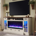 OKD Fireplace TV Stand for 80 Inch TV, Farmhouse Entertainment Center by OKD