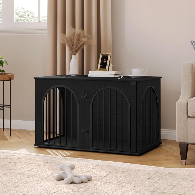 Hzuaneri 39.4" Wooden Dog Crate Furniture, Indoor Dog Kennel Dogs Cage - Image 9