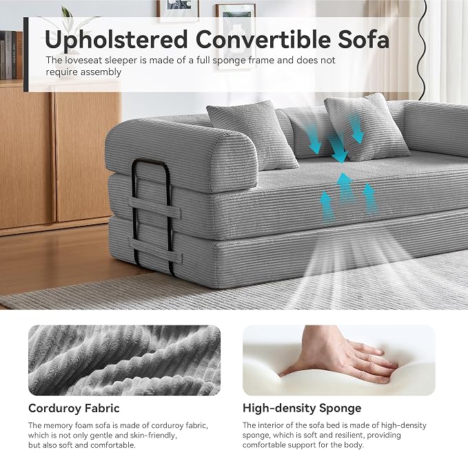 Convertible Sleeper Sofa Bed, Sleeper Sofa - Image 9