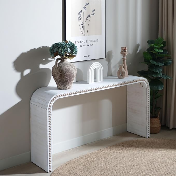 59" Wood Gray Console Table - Image 6