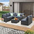 JOYURE 8 Pieces Patio Furniture Set All-Weather Outdoor Wicker Sectional by JOYURE