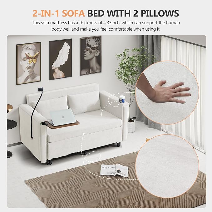 3-in-1 Convertible Sleeper Sofa Couch - Image 4