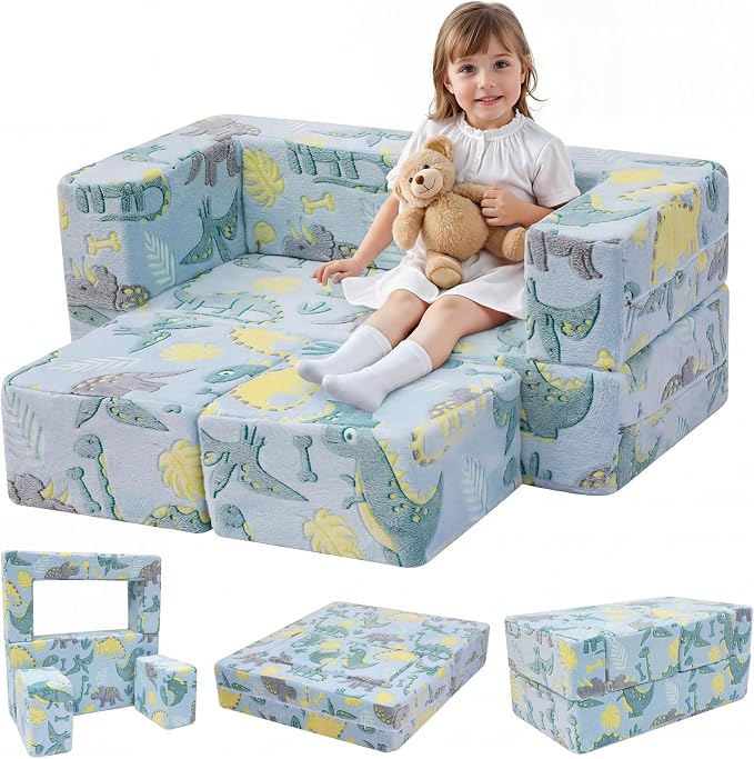 MeMoreCool Glow-in-the-Dark Dinosaur Kids Loveseat by MeMoreCool