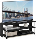 Furinno Sully 3-Tier Stand for TV up to 48 Inch, Americano/Chrome by Furinno-FitsYourSpaceFitsYourBudget