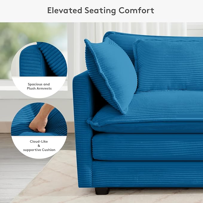 ROWHY 113'' Modular Sectional Cloud Couch, 5 Seater Corner Sofa Big Comfy - Image 5