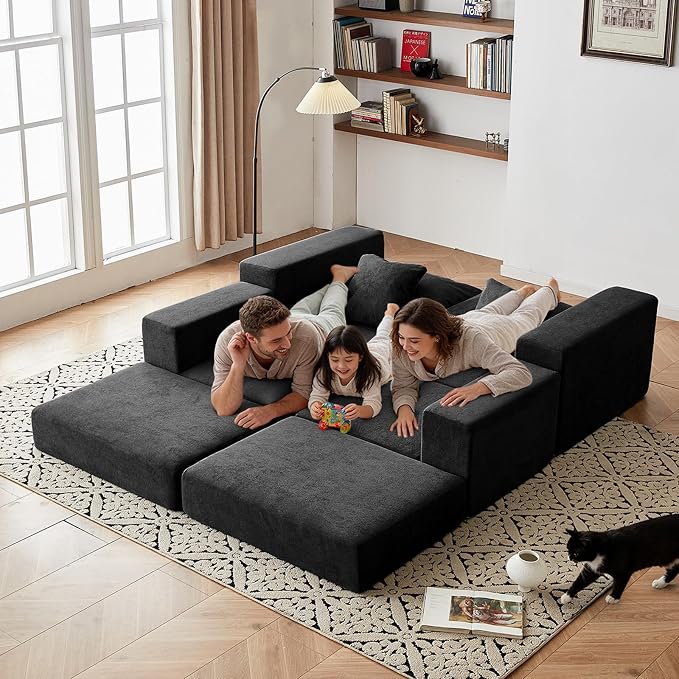 Modular Sectional Loveaeat Cloud Sofa, Boneless Couch - Image 5