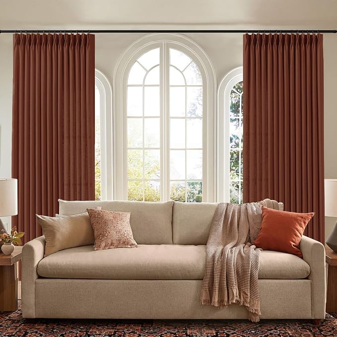 IVAPUPU Pinch Pleated Linen Curtains 96 Inches Long - Image 5