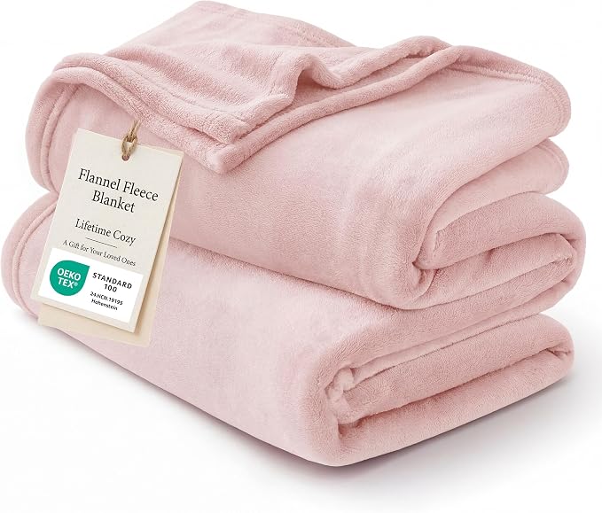 Bedsure GentleSoft Pink Fleece Blankets King Size by BEDSURE