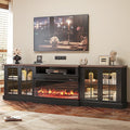 98" Farmhouse TV Stand with 36" Fireplace by Nordivale