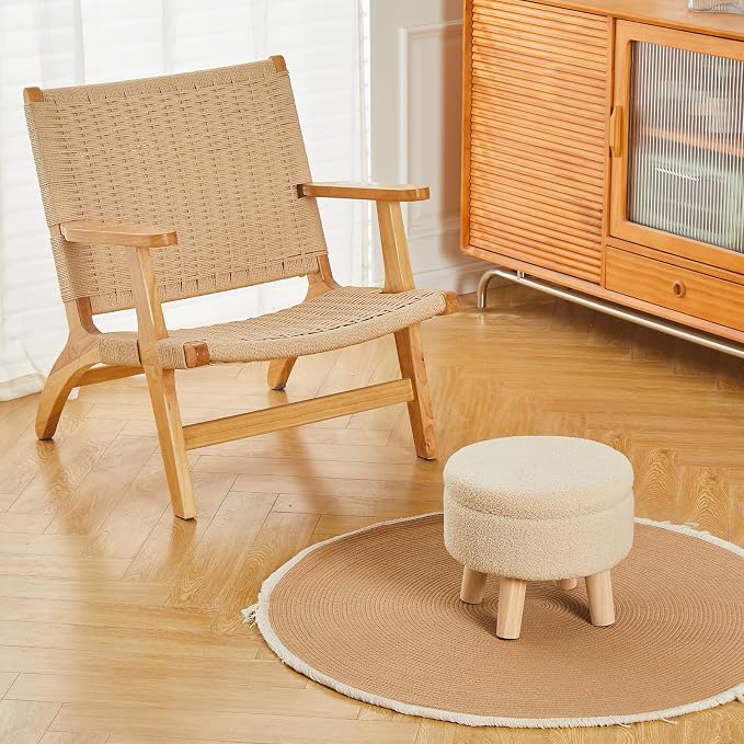 Wimarsbon Storage Ottoman, Modern Round Footrest - Image 6