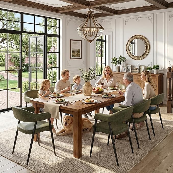 HNY Modern Dining Room Arm Chairs Set of 4, Open-Back Kitchen Side Chairs - Image 7