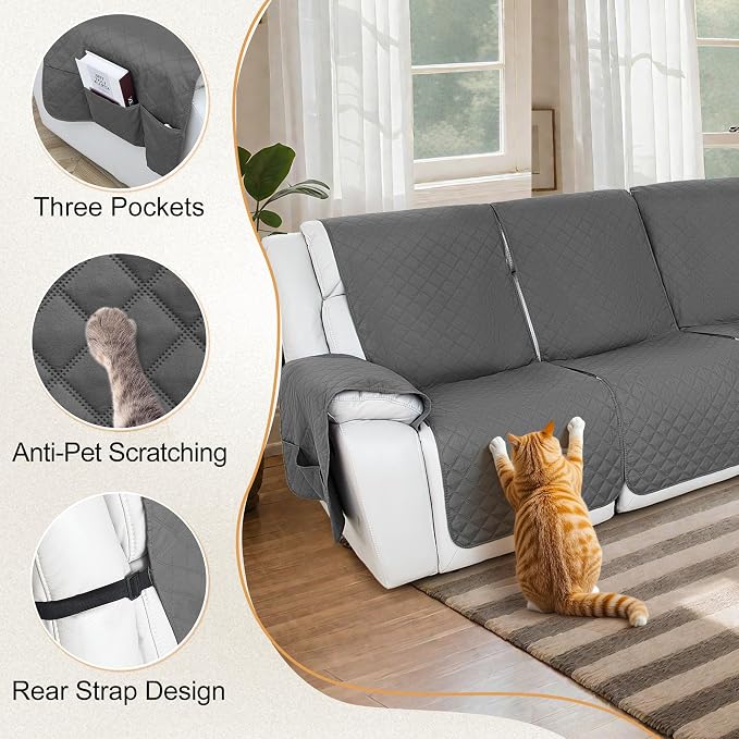 HDCAXKJ 100% Waterproof Reclining Sectional Couch Covers L Shape Recliner Sofa - Image 7