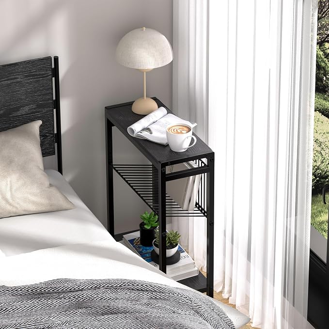 End Table for Small Space, 3-Tier Narrow Side Table - Image 2