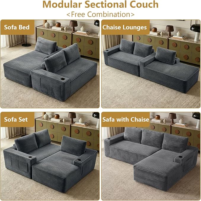 104" Cloud Sectional Couch L-Shaped - Image 3