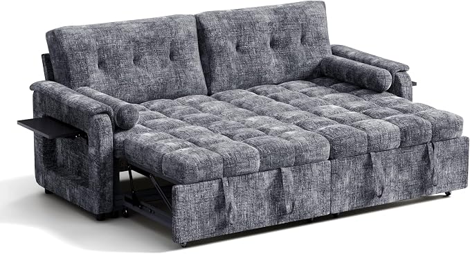 Convertible Sleeper Sofa Bed, 86 Inch Chenille Pull Out Couch - Image 11