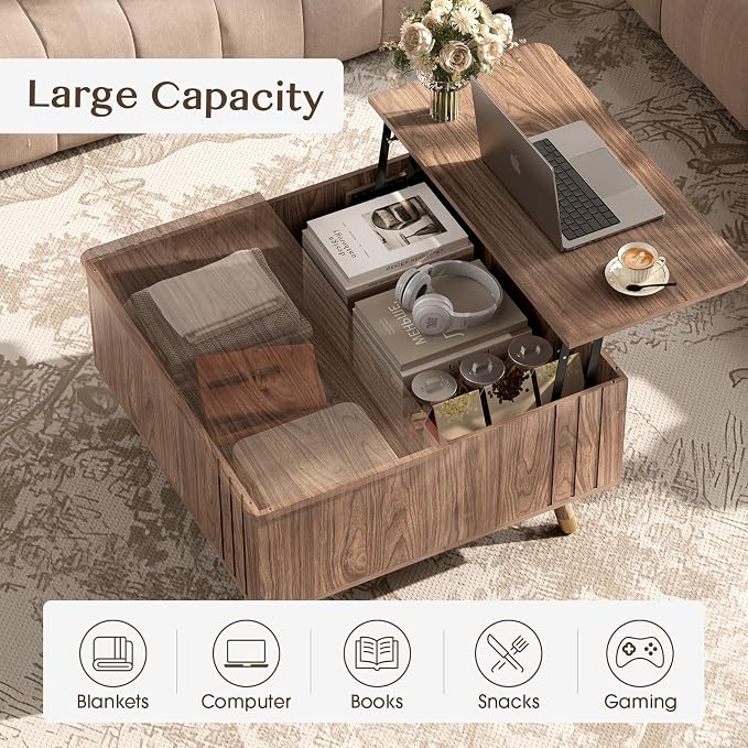 SULIVES Lift Top Coffee Table - Image 3