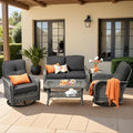 weaxty 5 Pieces Wicker Patio Furniture Set, High Back Swivel Rocker Chairs by Eco-ChicLivingBeautifullyAffordable