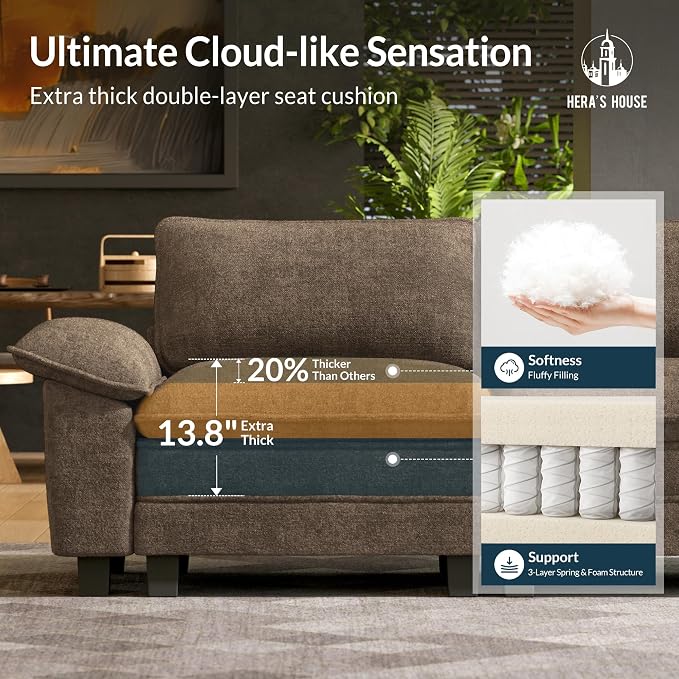 HERA'S HOUSE 124" Modular Sectional Sofa, Oversized U Shaped Couches - Image 6