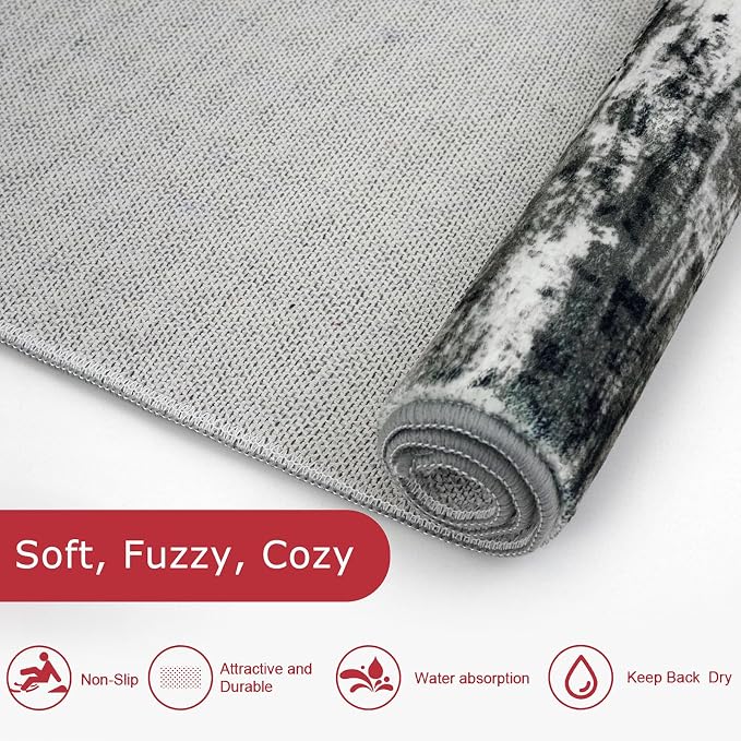 KOZYFLY Modern Abstract Entryway Rugs 2x3, Washable Kitchen Rug Non-Slip Soft - Image 5
