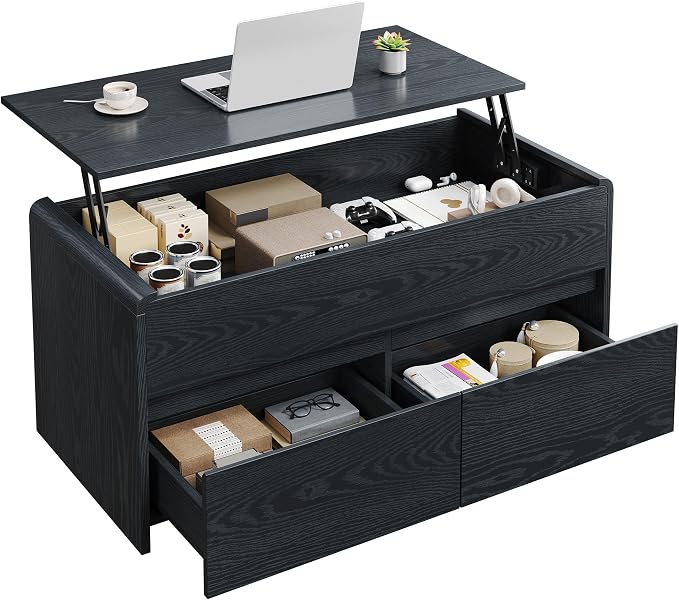 Coffee Table Lift Top with 2 Drawers, 40 Inch Multi-Function Coffee Table with - Image 7