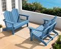 SERWALL Folding Adirondack Bench, HDPE All-Weather Adirondack Loveseat Set of 2 by SERWALL