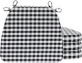 AAAAAcessories D-Shaped Chair Cushions, Machine-Washable Cover, Checkered by AAAAAcessories