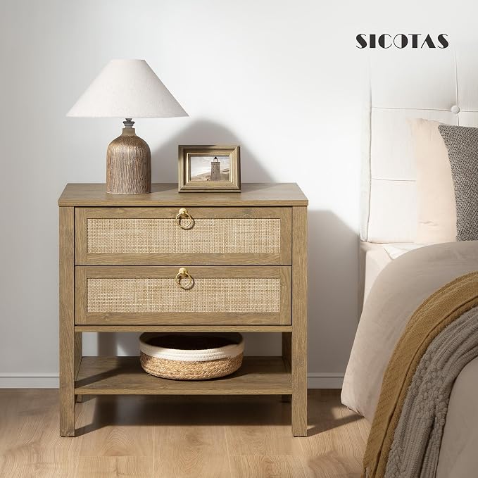 SICOTAS Night Stands Set of 2 for Bedroom, Large Bedside Tables - Image 3