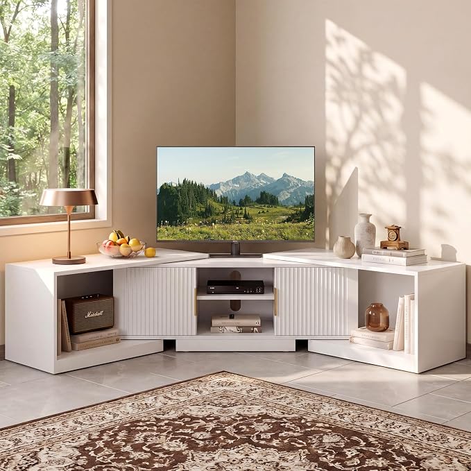 IRONCK TV Stand for 55-80 Inches TVs, Extendable Corner Entertainment Center - Image 8