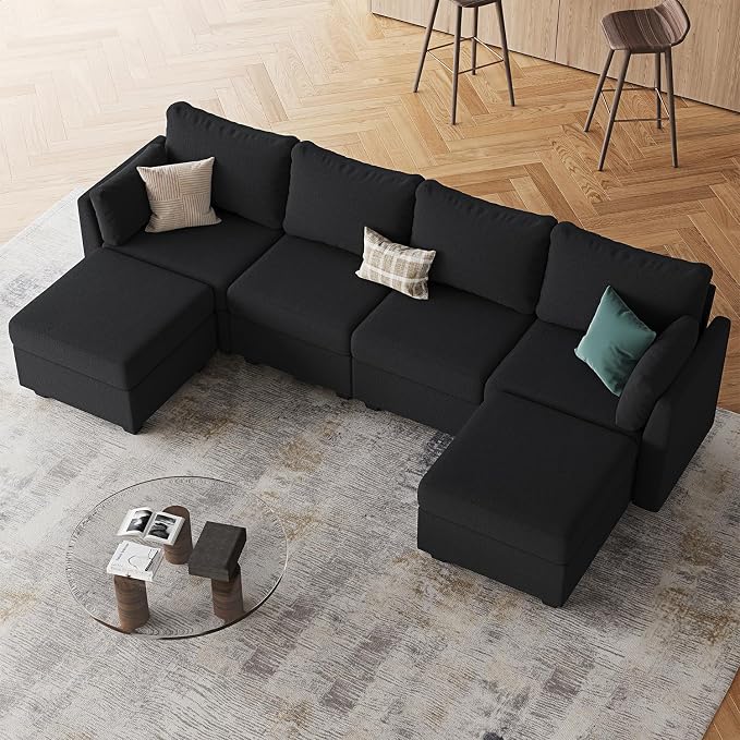 Huatean Home 114.17" Modular Sectional Sofa, 6 Seat Sectional Couches - Image 6