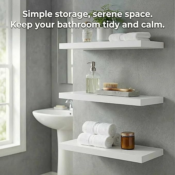 SAUMONIERES Floating Shelves Wall Shelf Solid Wood - Image 2