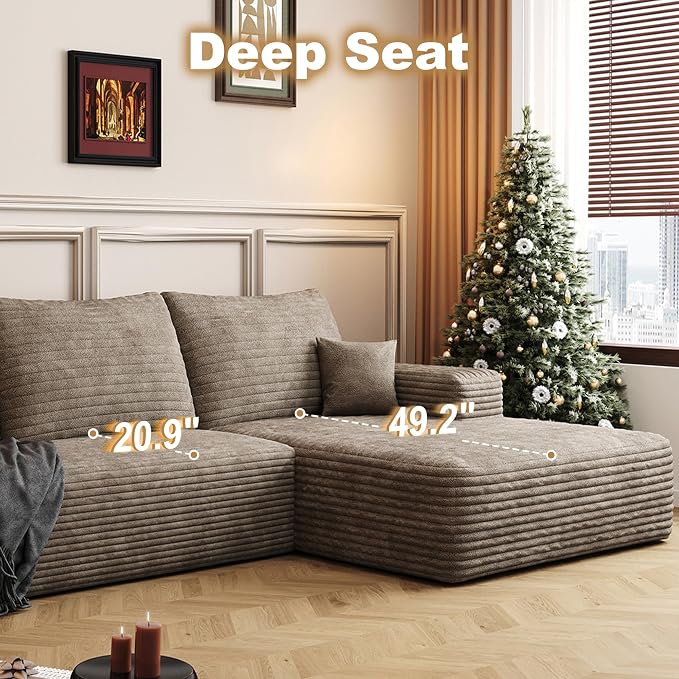 108" Sectional Couches for Living Room Cloud Couch Sofa - Image 4