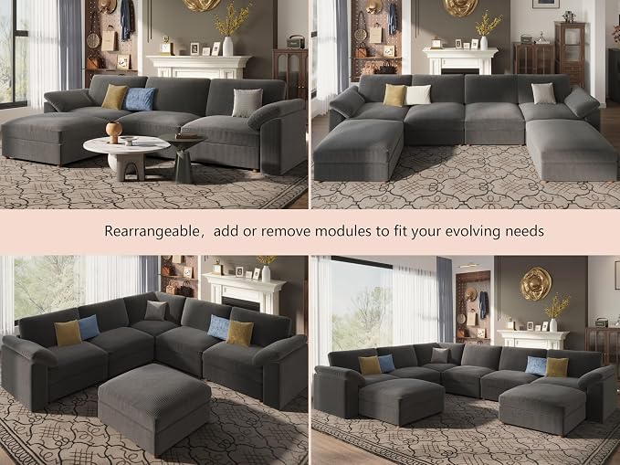 EASE MOOSE Comfty 2 Seat Couch, FSC Certified Modern Deep Seat Sectional Modular - Image 6