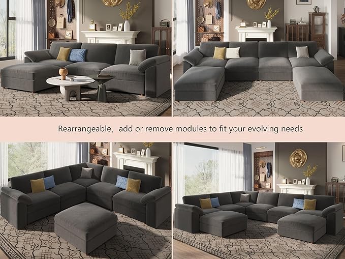 EASE MOOSE Oversized Sectional Modular Sofa, Large L Shape Sectional Couch Wide - Image 5